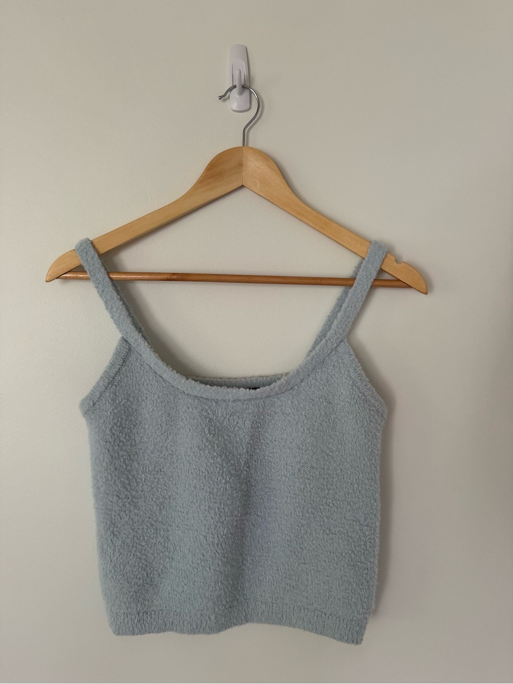 NOBO Soft Fuzzy Knit Tank Top in Pale Blue